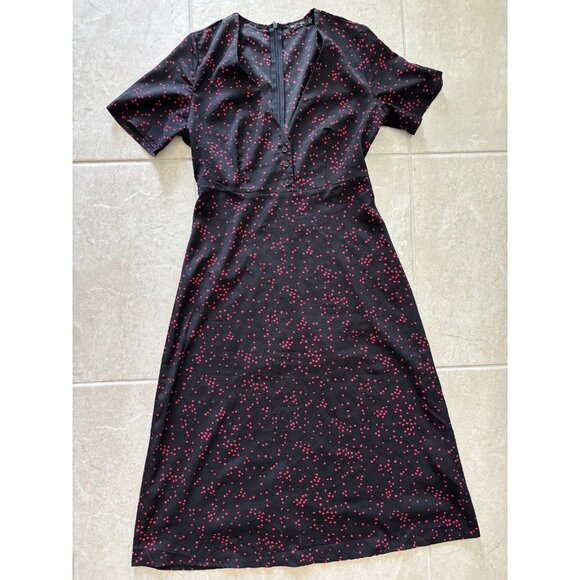 Nasty Gal Dress Womens Size 6 Black Pink Midi Vamp‎ Romantic Career Office Siren - Picture 5 of 12
